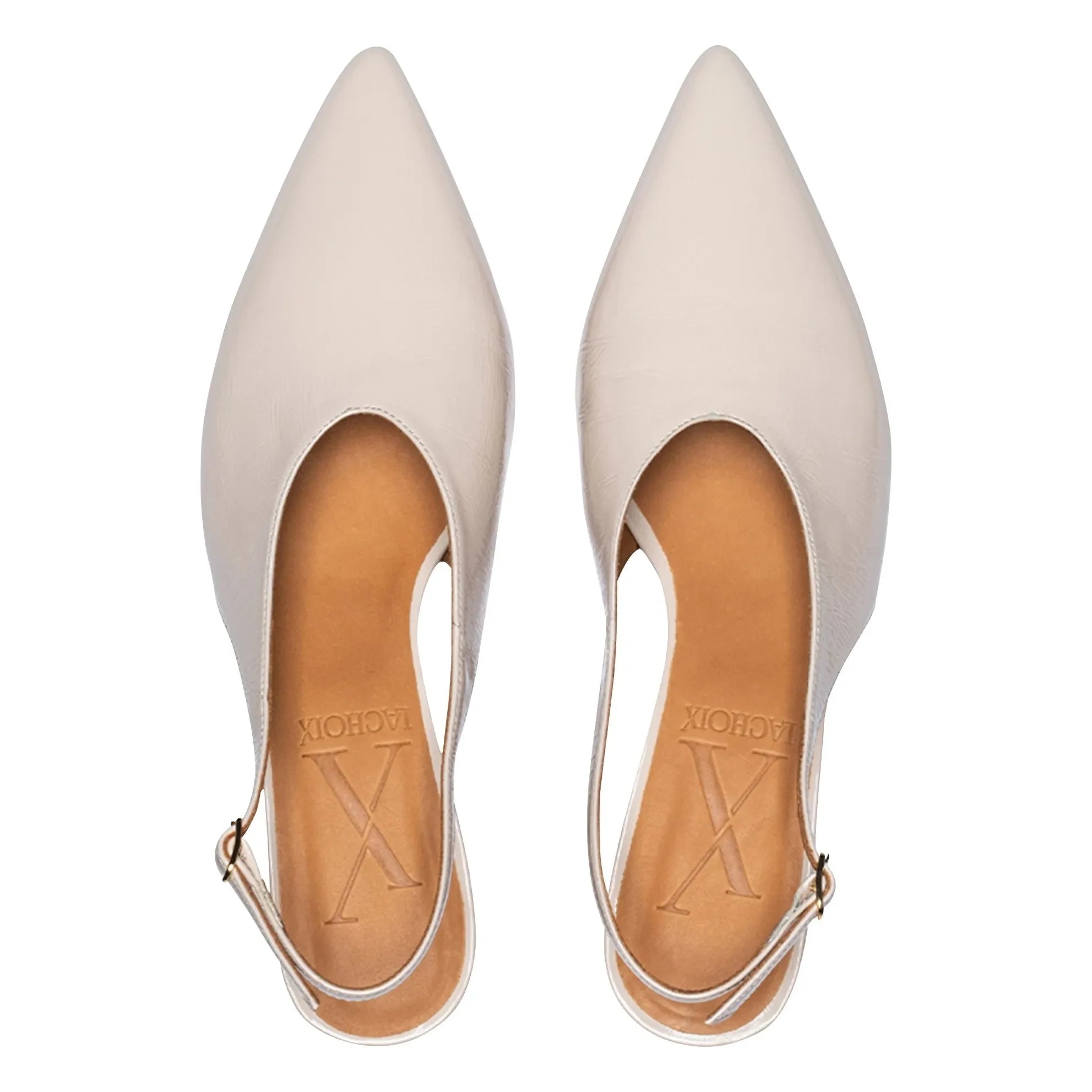 Lachoix - Robin Leather Slingback Shoes | Nude