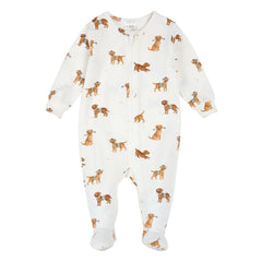 Petit Lem - Organik pamuk ve Modal pijama, köpek patileri detaylı | Beyaz
