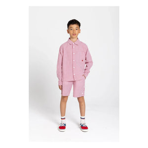Smallable Kid - Striped Shirt | Cherry Red