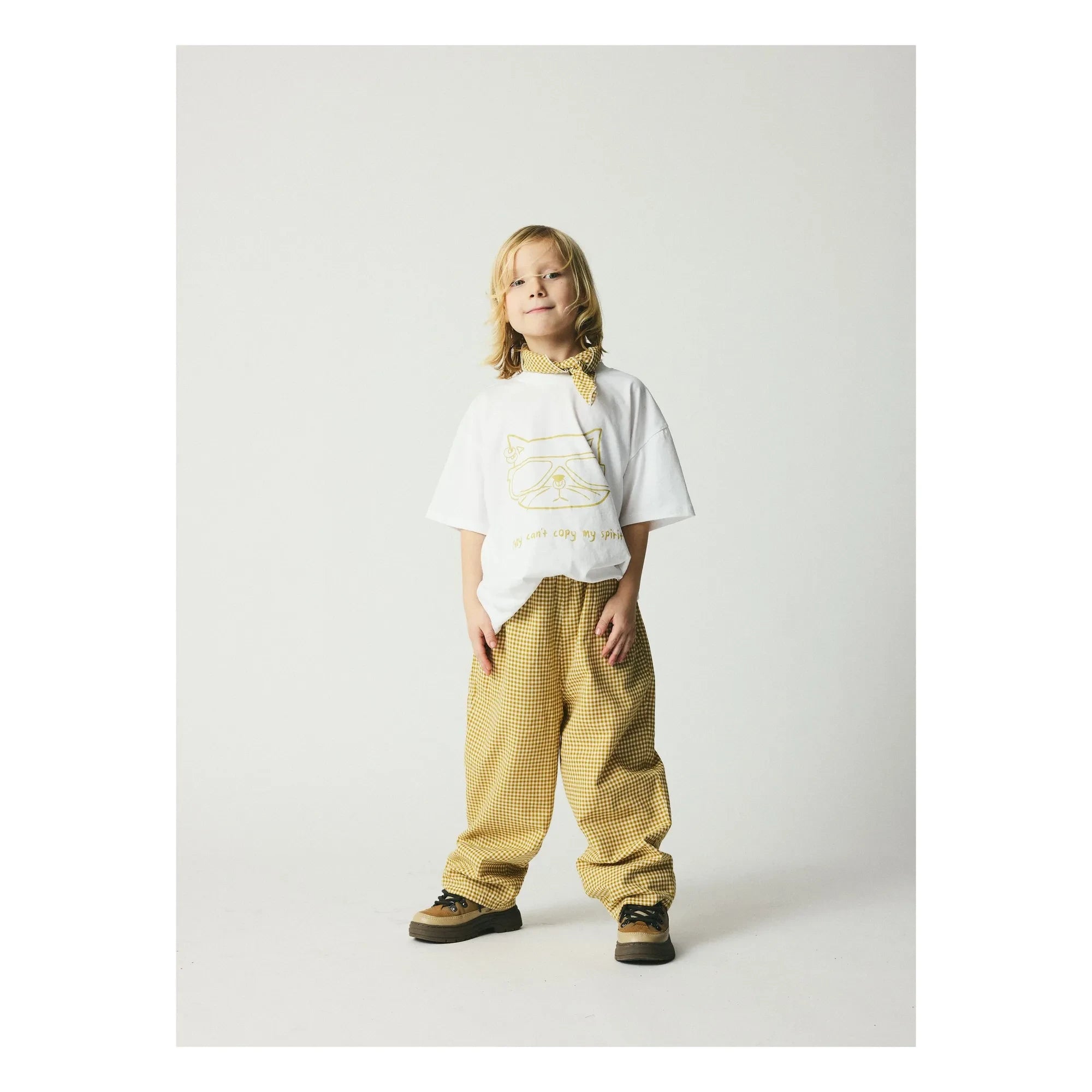 brunobruno nation - Dora organic cotton checkered pants | Beige