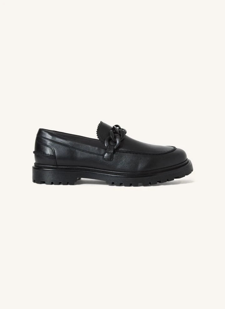 Angulus - Chain Buckle Loafer Moccasin | Black