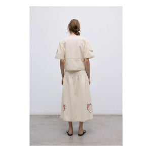 the new society - Narcise Cotton Skirt | Ecru