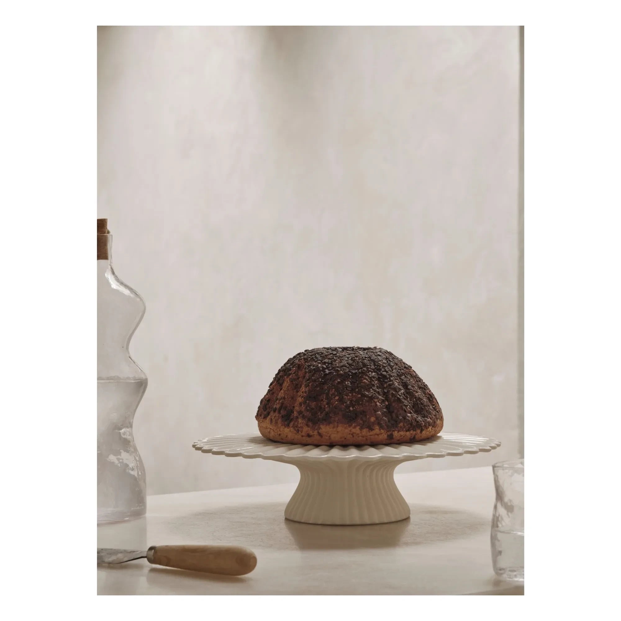 Ferm Living - Fıskiye Stone Ceramic Cake Stand | Off White