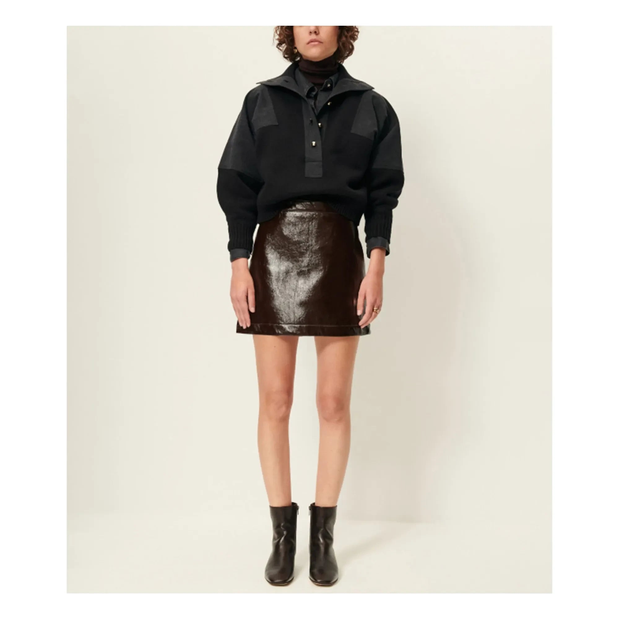 Sessùn - Abby Vinyl Skirt | Mocha