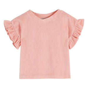 Emile et Ida - Terry Ruffled T-Shirt | Pale Pink