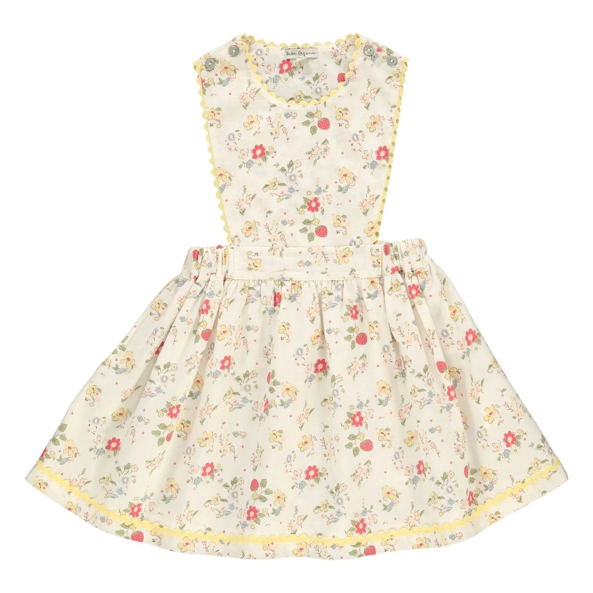 Bebe Organic - Annice Fleurie Ruffle Apron Dress | White