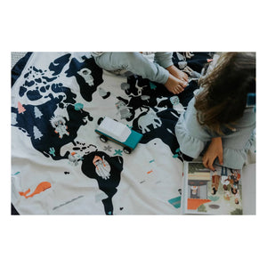 Play and Go - Noomad Toy Bag / Mat - World Map | White