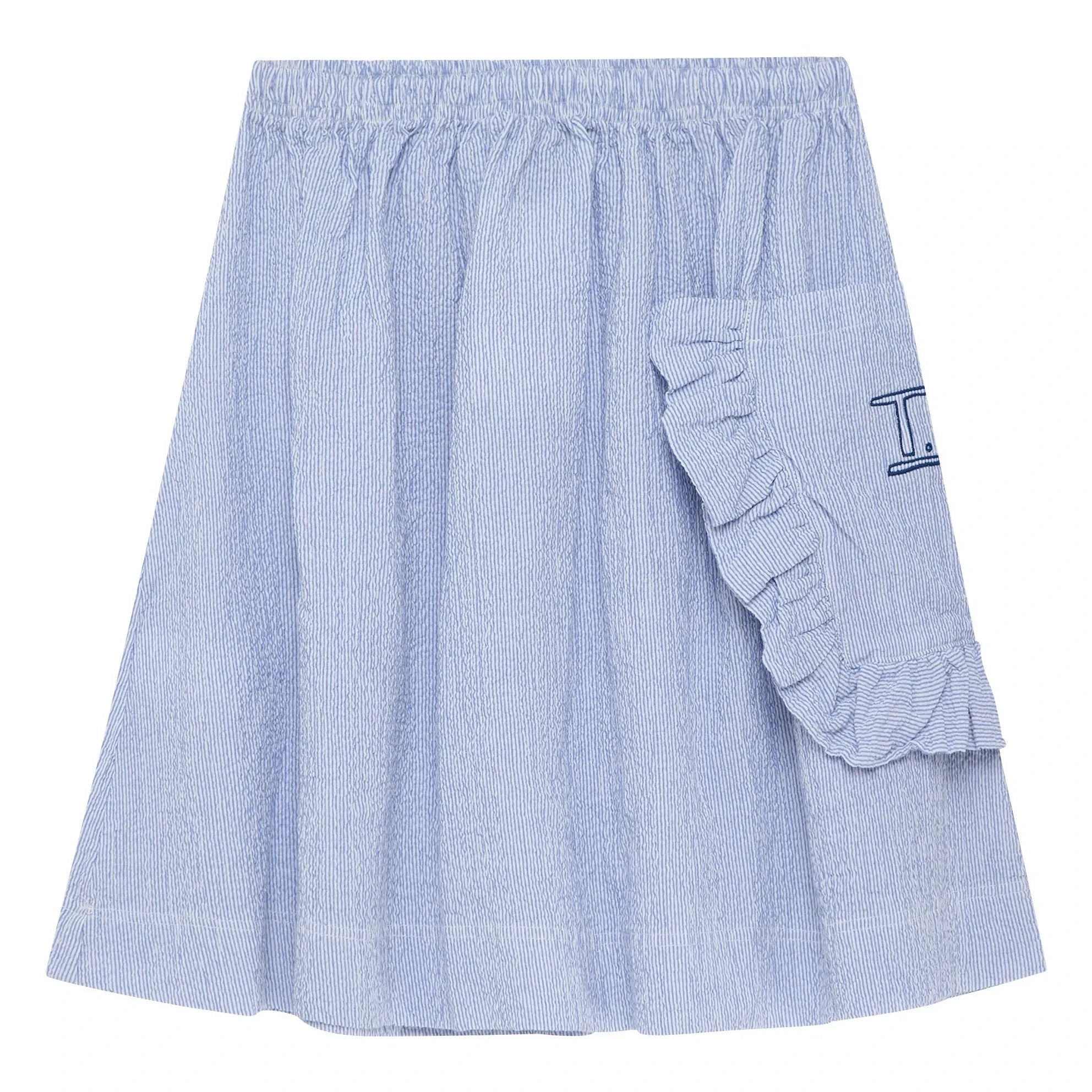 True Artist - No.7 Striped Seersucker Skirt | Blue