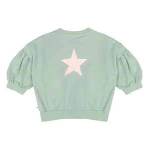 Jenest - Balloon Etoile Organic Cotton Sweatshirt | Almond Green