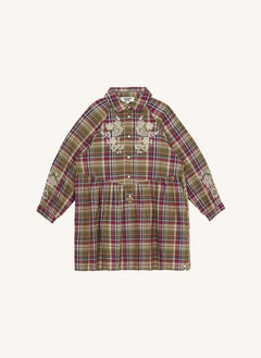 Hundred Pieces - Shirley Checkered Dress | Forest Green