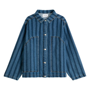 Bobo Choses - Blue Denim Striped Organic Cotton Jacket