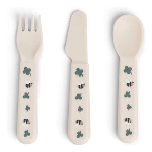Done by deer - Tiny Farm Fork and Knife Set - 3-piece Set | Sand