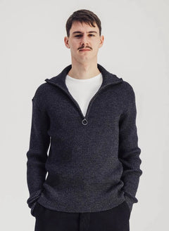 Parages - Wool Knitted Sweater | Dotted charcoal gray