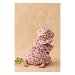 Louise Misha - Lena Fleurie Organic Cotton Romper Dress | Cream