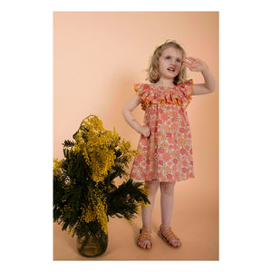 Loir - Paz Floral Organic Cotton Dress | Coral
