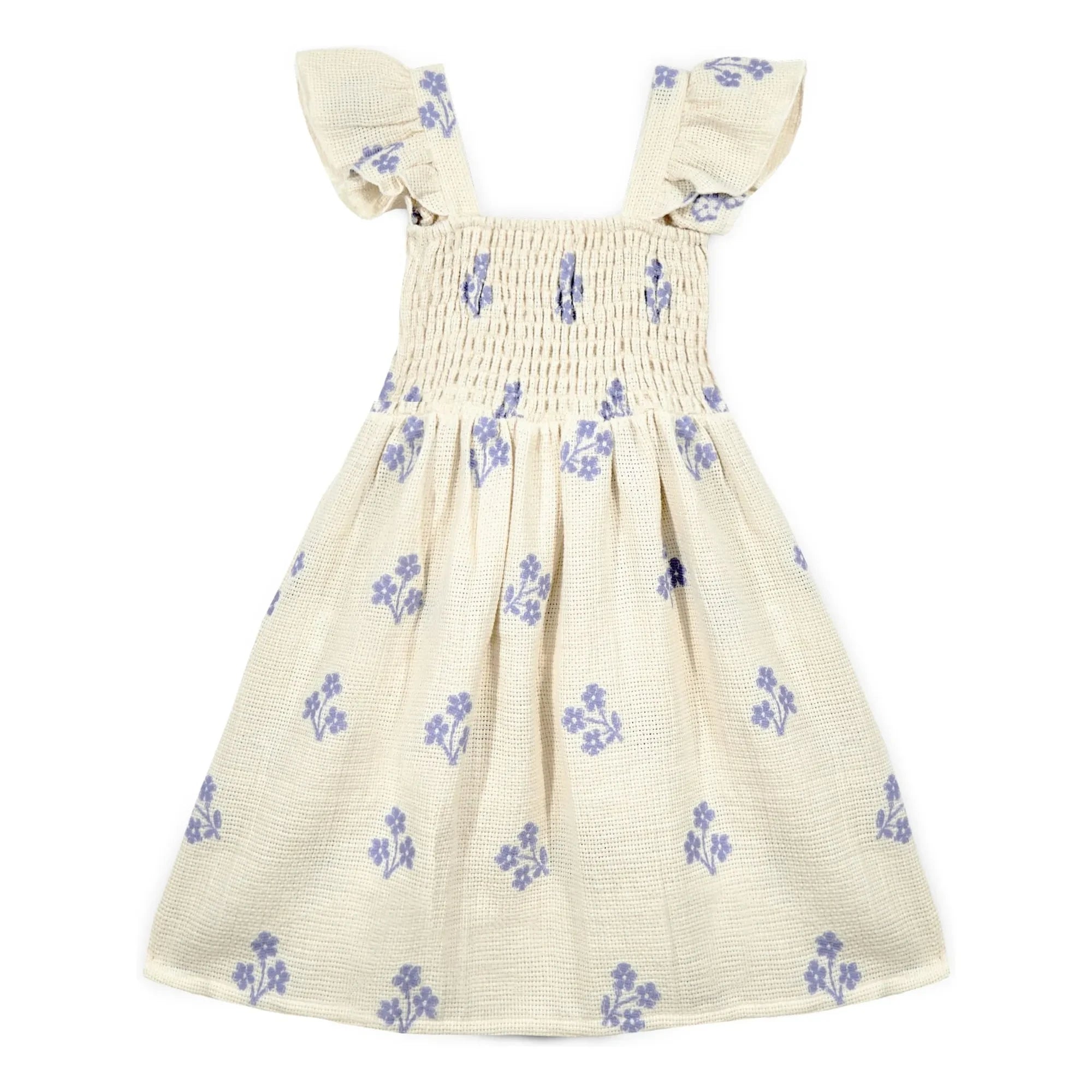 Mipounet - Sandrine Fleurie Organic Cotton Dress | Ecru