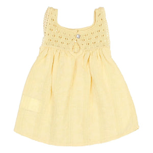 Búho - Boho Lurex Organic Cotton Dress | Yellow