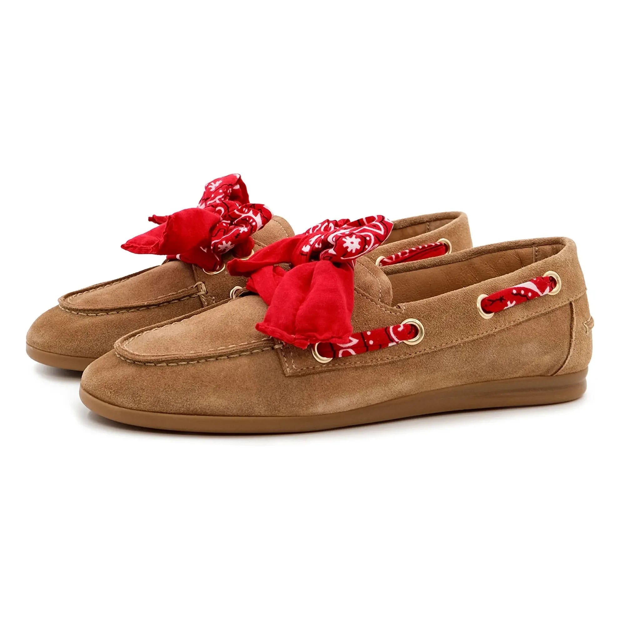 Toral - Nahua Bandana Suede Boat Shoes | Soil brown