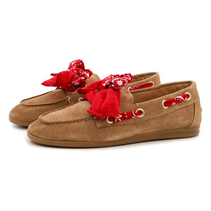Toral - Nahua Bandana Suede Boat Shoes | Soil brown