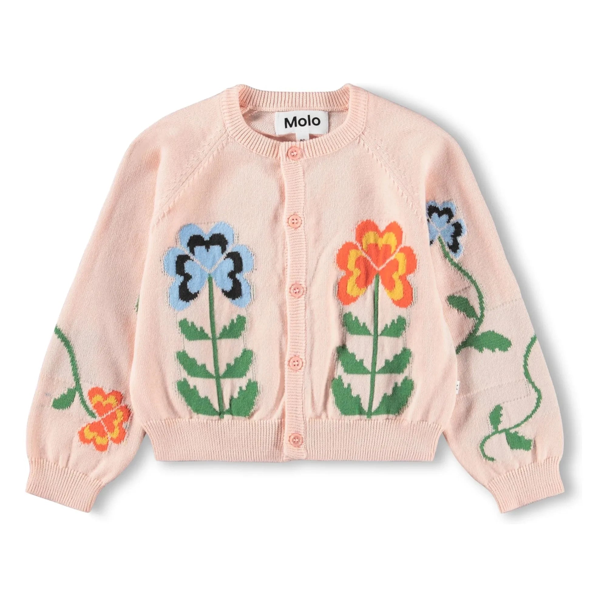 Molo - Gert Organic Cotton Floral Cardigan | Light Pink