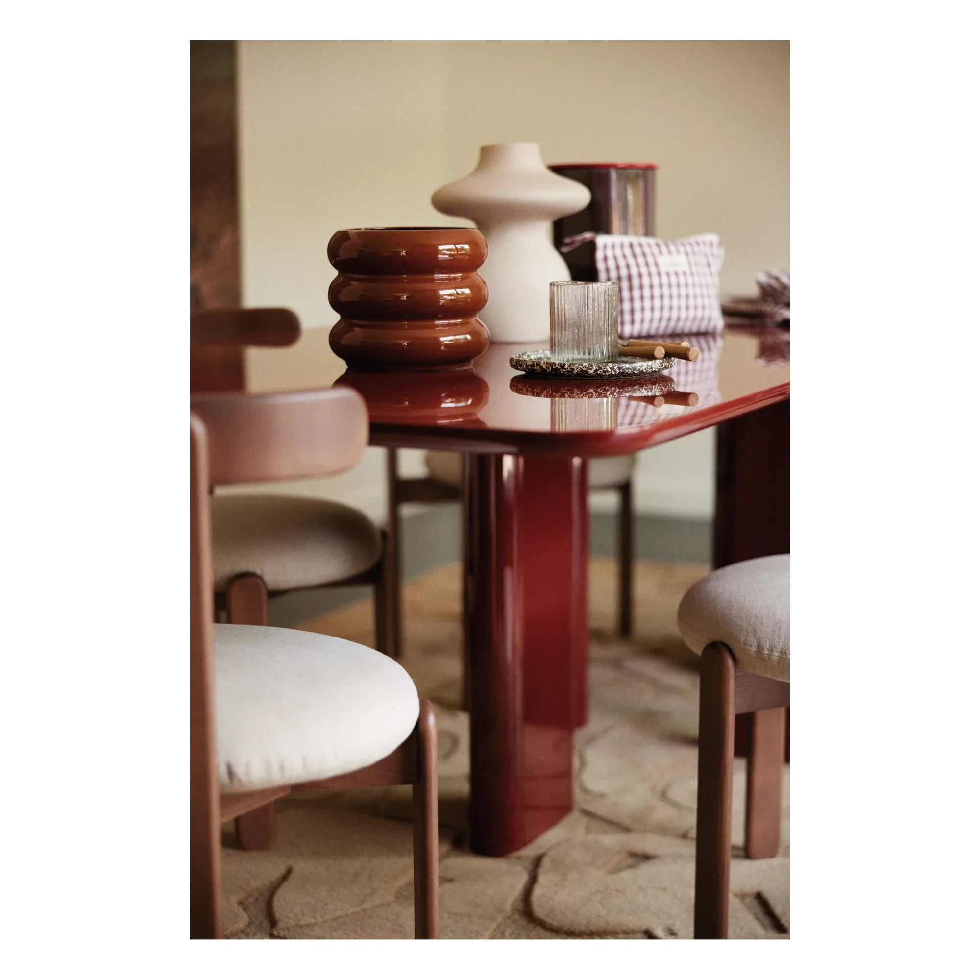 Gabrielle Paris - Joe Rectangular Dining Table | Burgundy