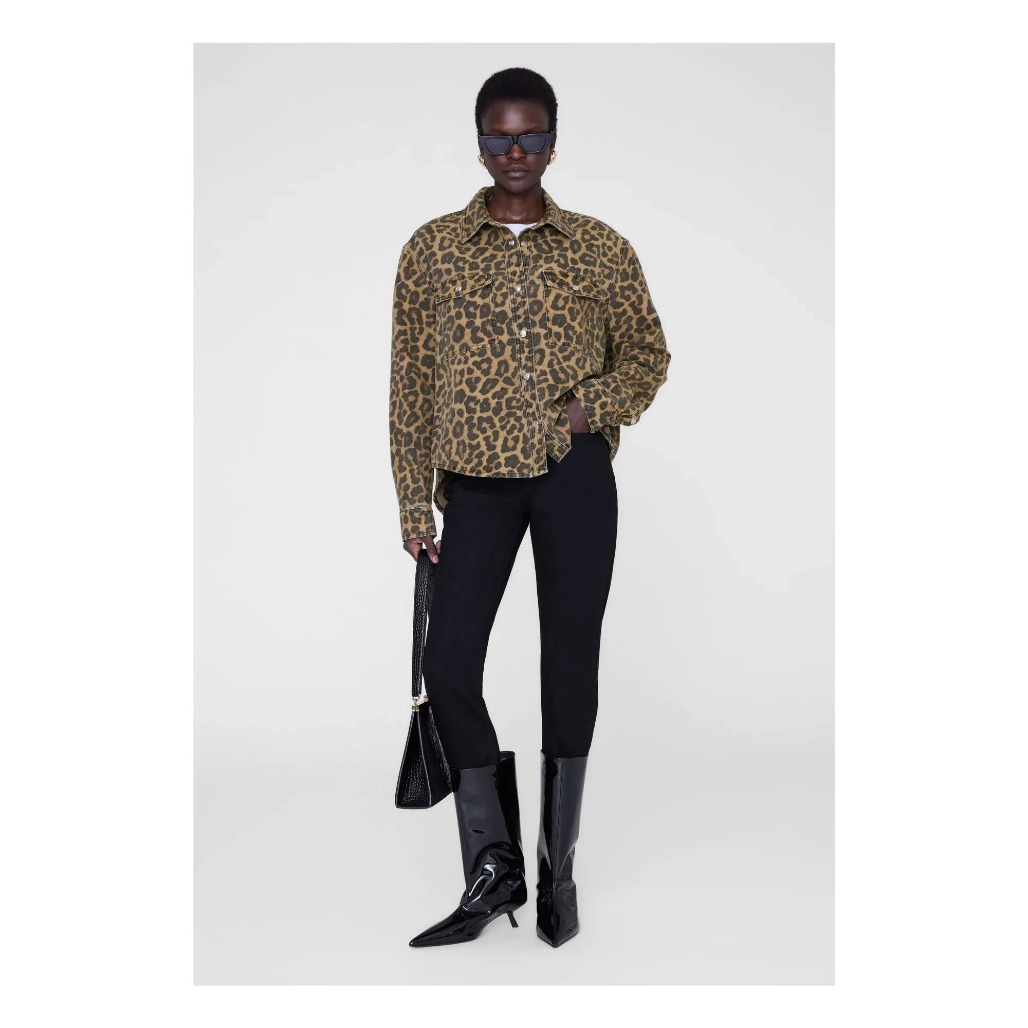 Anine Bing - Paxton Leopard Shirt | Brown