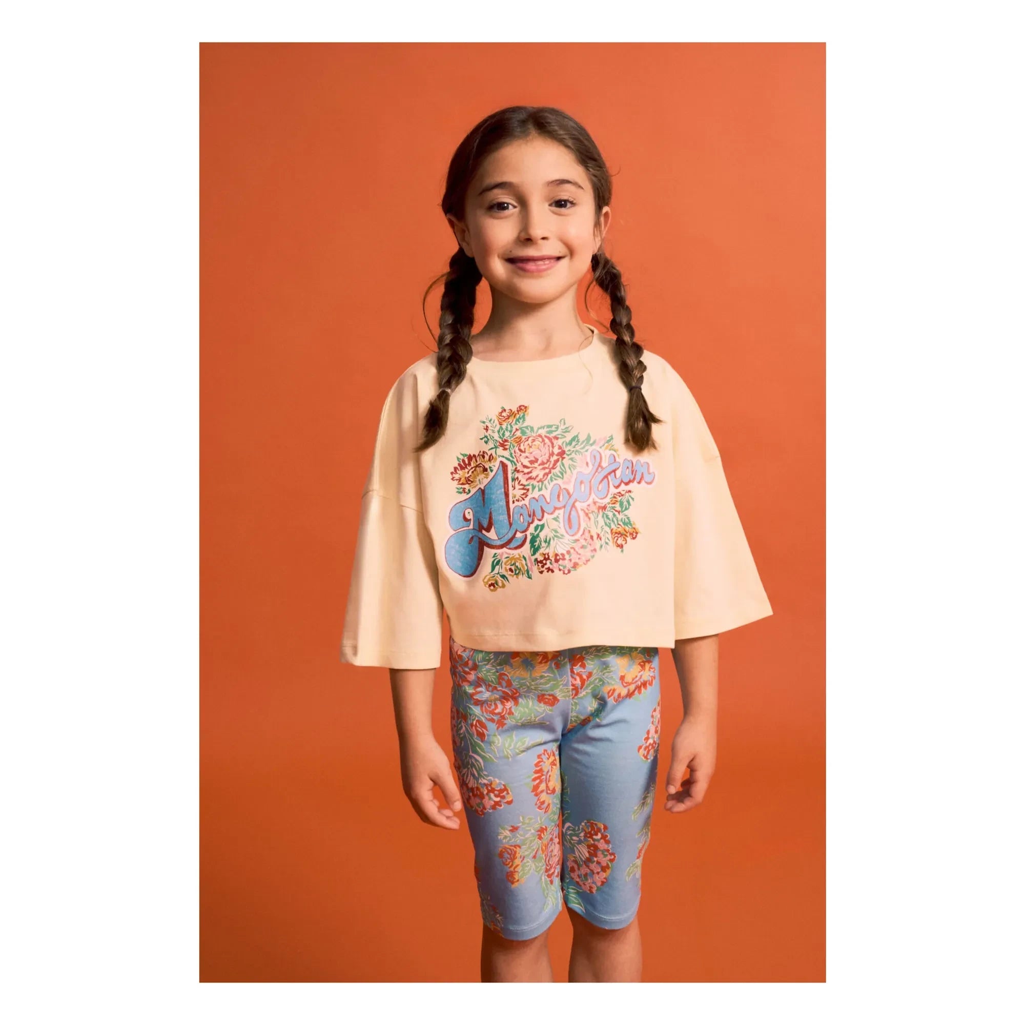 Maison Mangostan - Floral Crop T-Shirt | Pale yellow