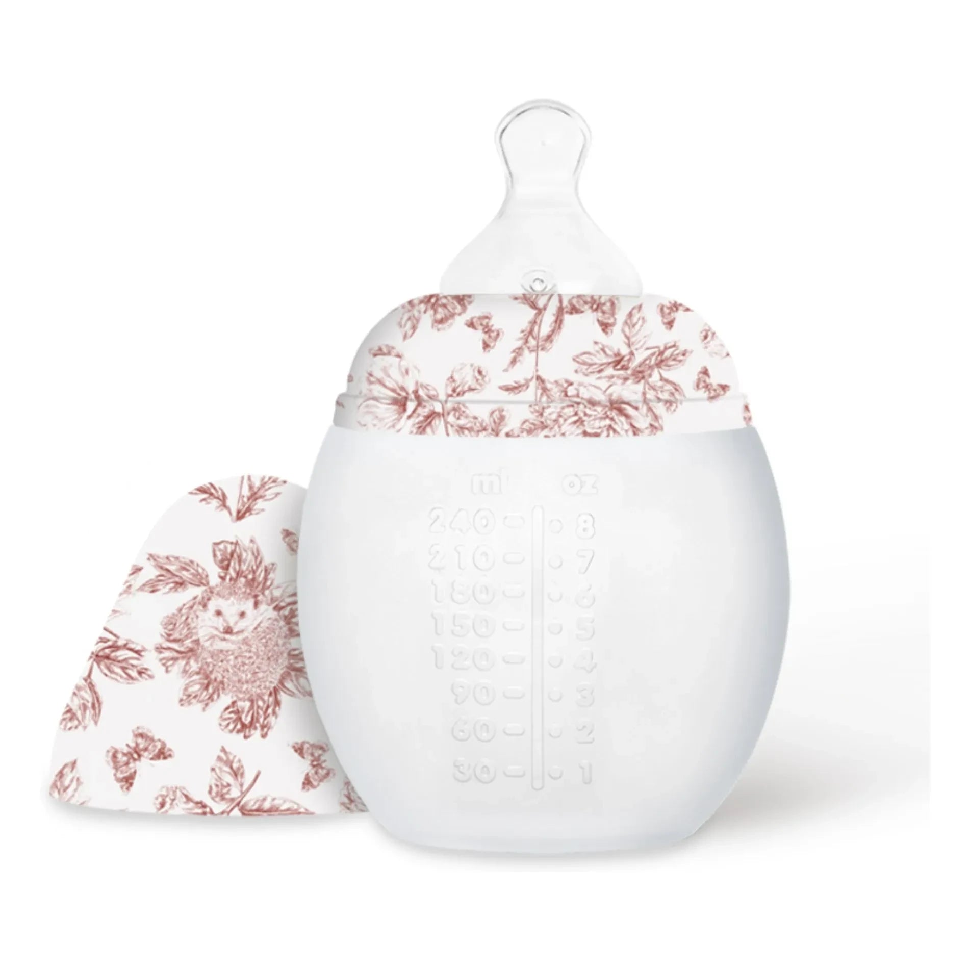 Elhée - Toile de Jouy Silicone Baby Bottles and Physiological Pacifier - Elhée x Tartine et Chocolat | Peach