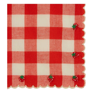Emile et Ida - Embroidered napkin | Red