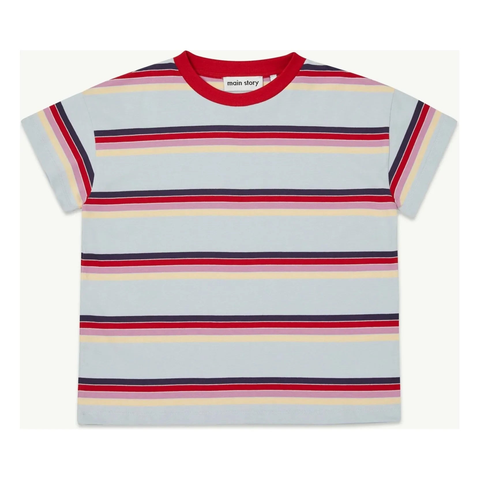 Main Story - Loose-fitting striped organic cotton T-shirt | Pale blue