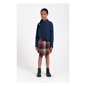 Finger in the Nose - Sterling Check Asymmetric Skirt | Aubergine