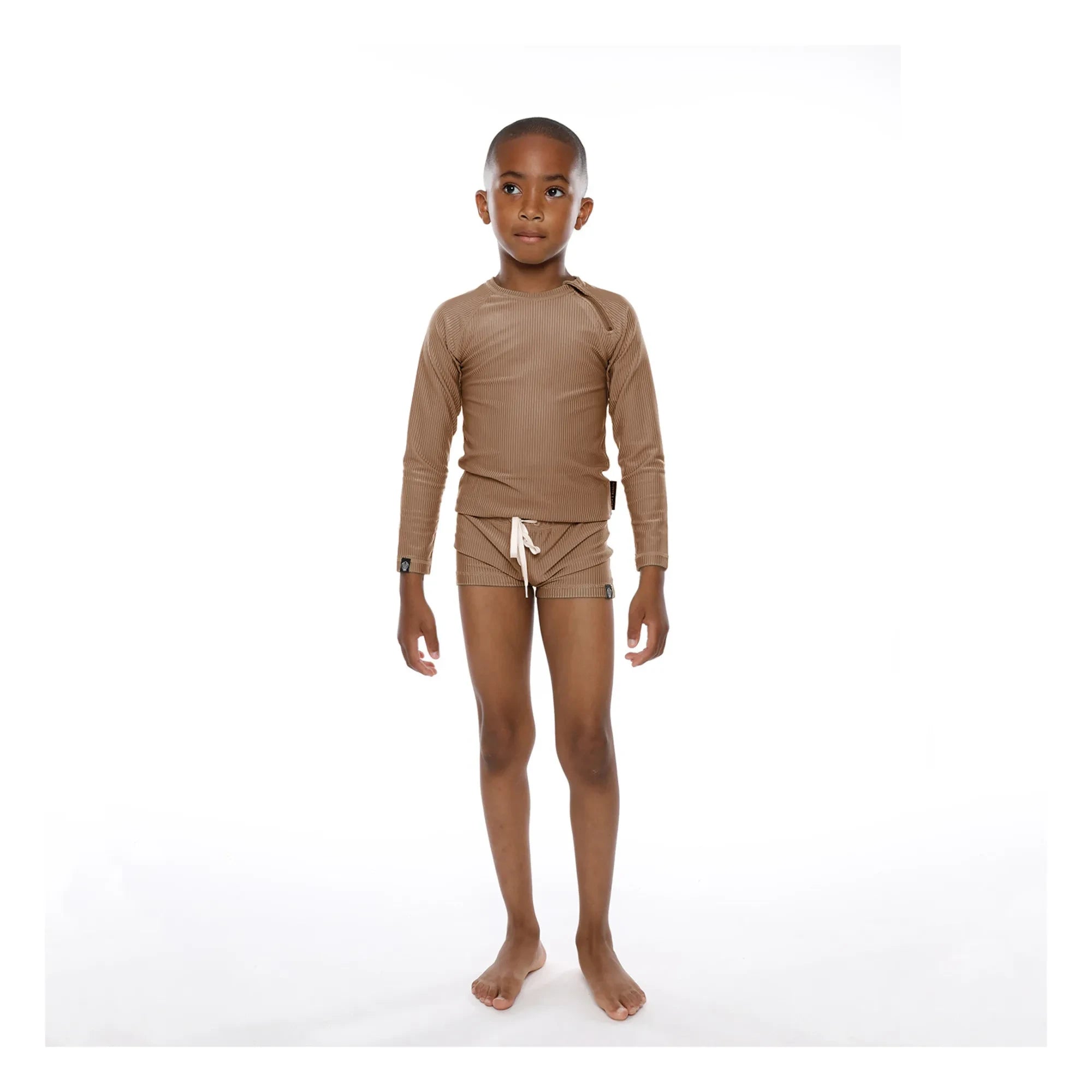 Beach & Bandits - Anti-UV Ribbed T-Shirt | Brown