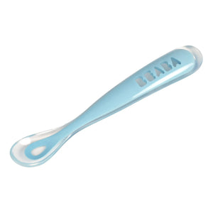 Béaba - Soft Silicone Baby Spoon | Light Blue