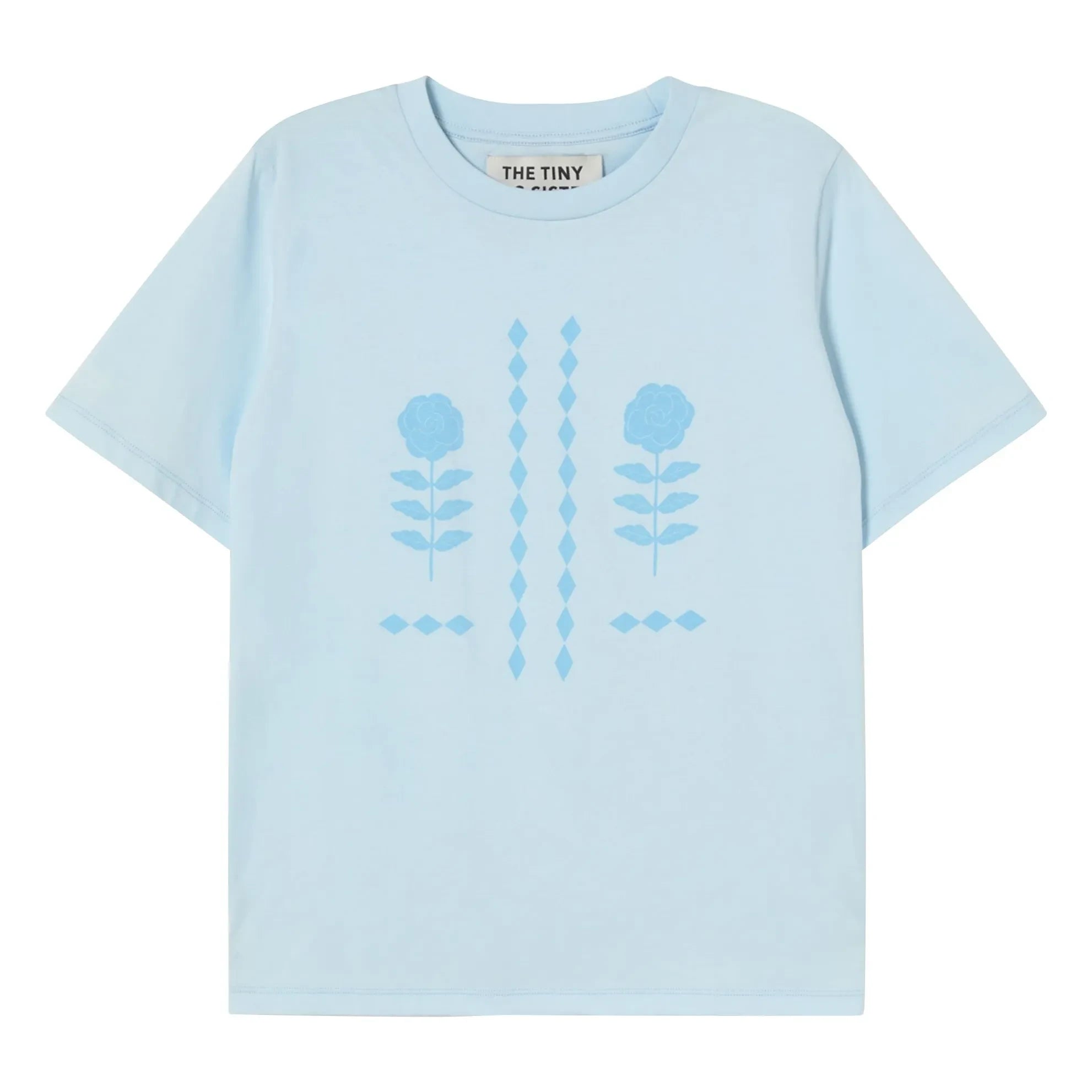 The Tiny Big Sister - Roses Organic Cotton T-Shirt | Blue