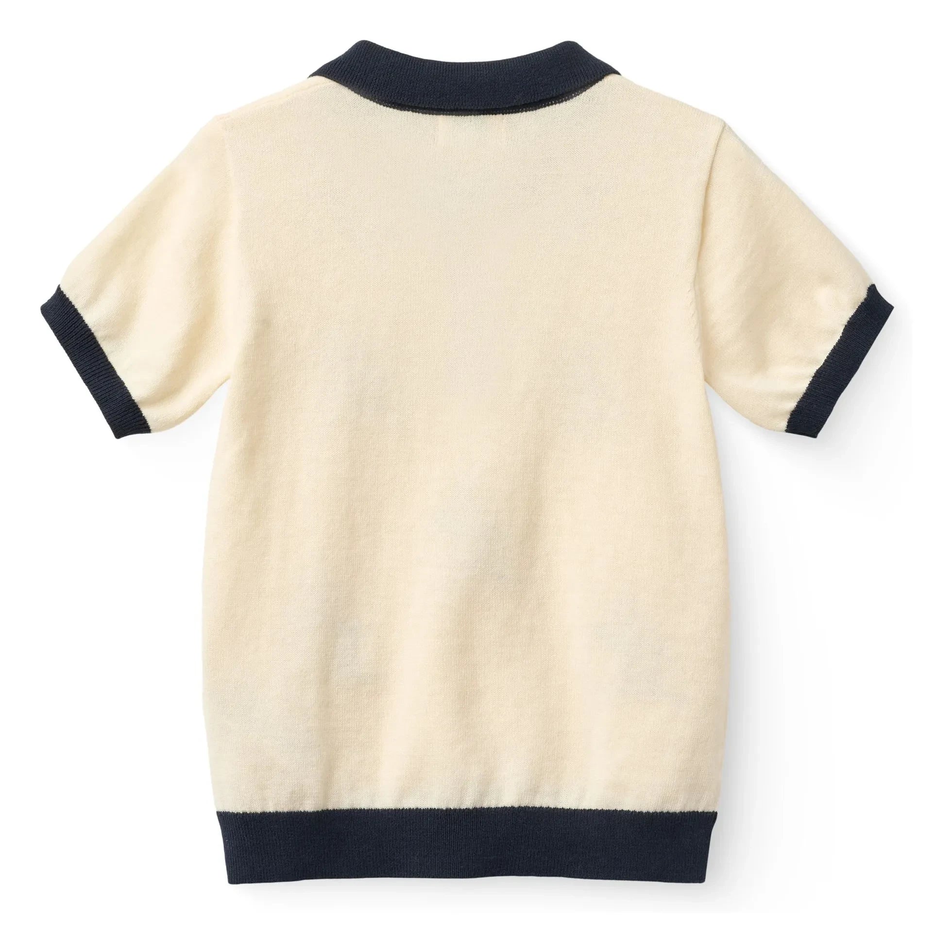 Copenhagen Colors - Kangaroos organic cotton knitted polo shirt | Cream