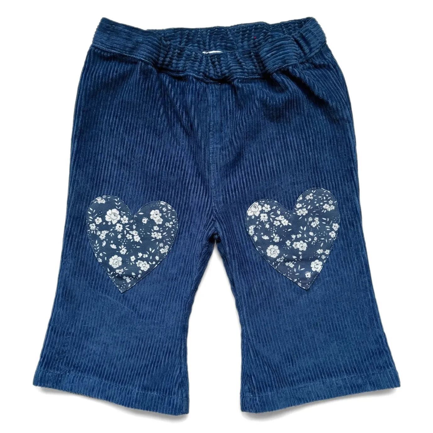 Louis Louise - Holly Hearts Fitilli Kadife Bebek Pantolonu | Lacivert