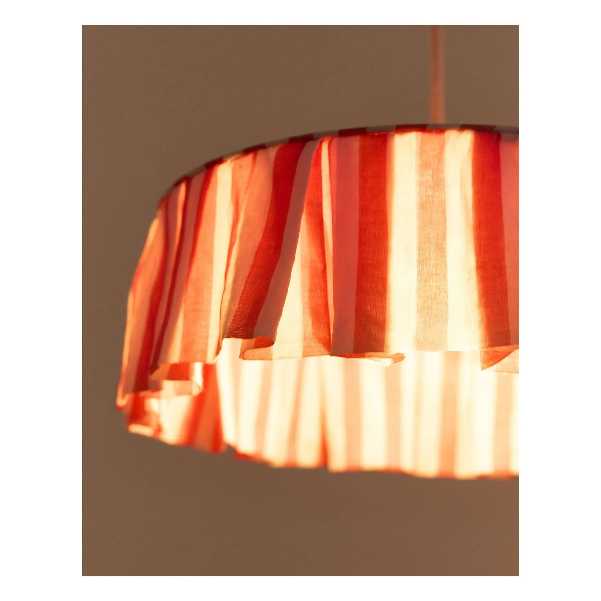 Nobodinoz - Organic Cotton Voile Striped Lampshade | Red