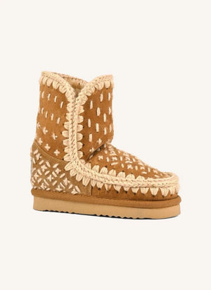 Mou - Eskimo Sashiko Boots | Cognac
