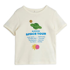 Mini Rodini - Space Tour Organic Cotton T-Shirt | Ecru