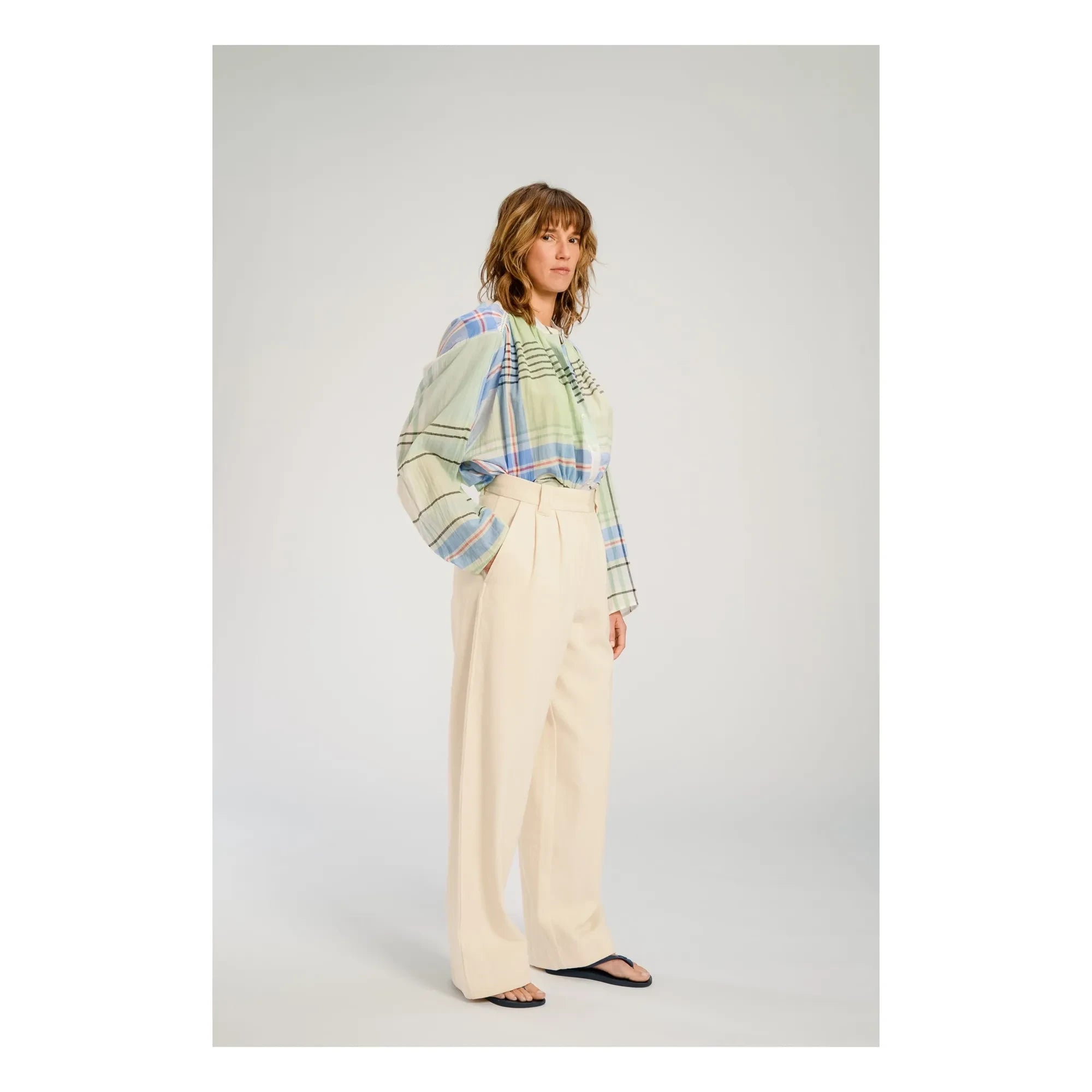 Virginie de Vinster - Hokkaido Checkered Blouse | Blue