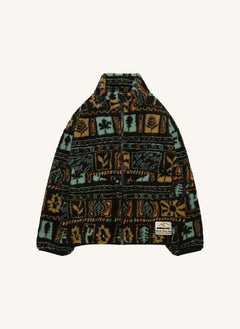 Hundred Pieces - Jakarlı Peluş Sherpa Ceket | Siyah