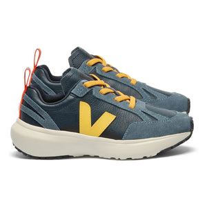 Veja - Elasticated Lace-Up Sneakers Little Canary Light Leather | Blue