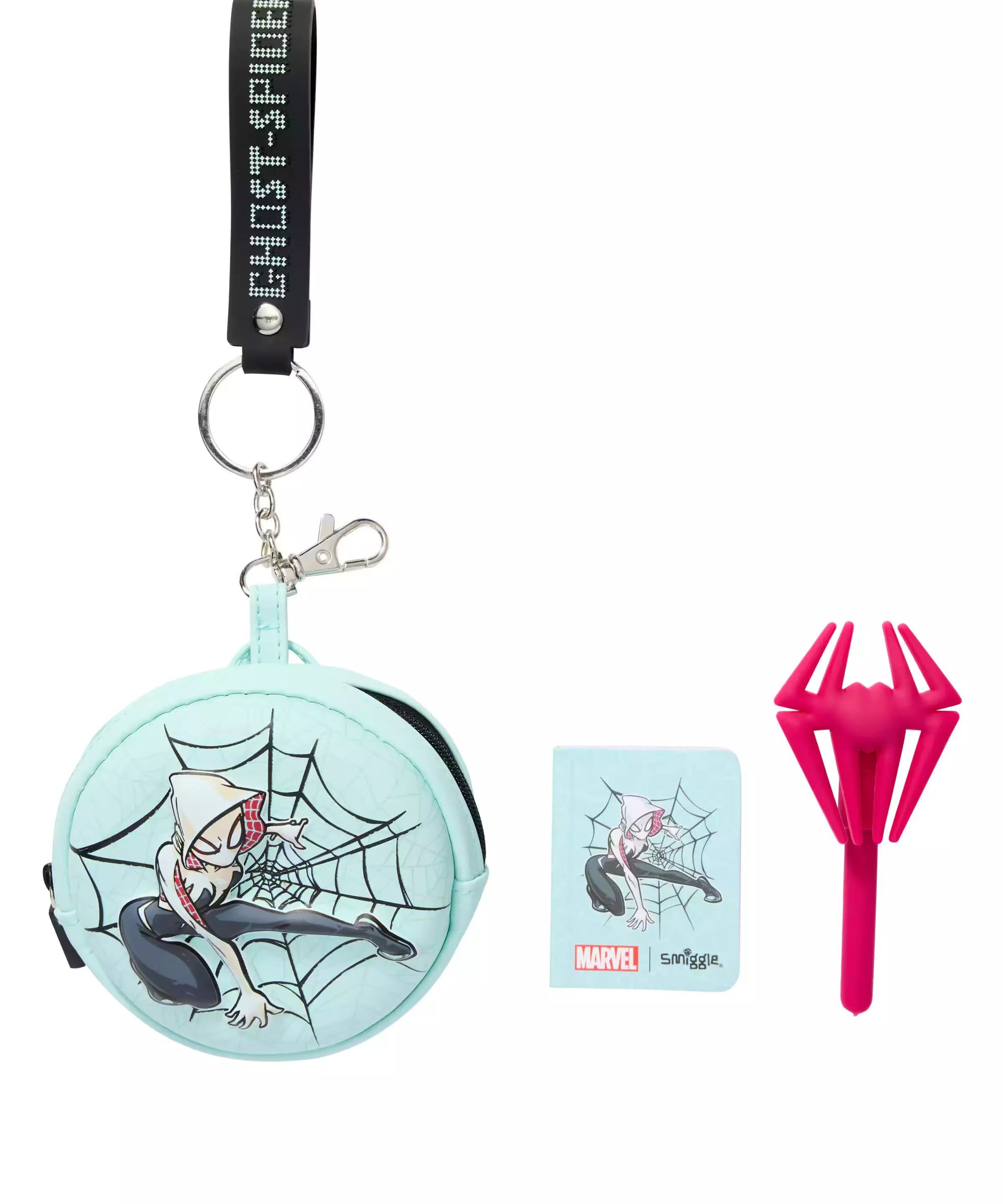 Smiggle - Spider Man Mini Kalem ve Not Defterli Anahtarlık-Dinossi