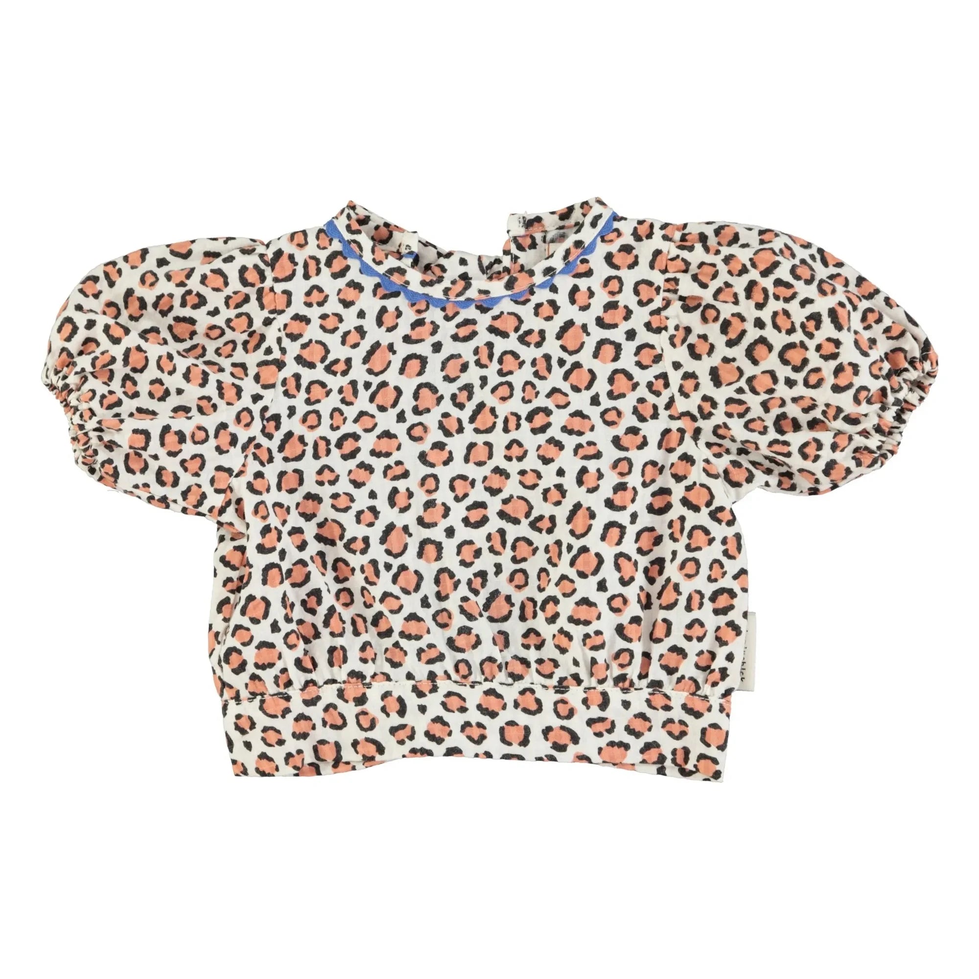 Piupiuchick - Organic Cotton Leopard Crop Top | Ivory