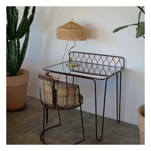Honoré - Croisette Stainless Steel Desk | Frosted brown
