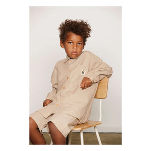 Mini Rodini - Striped Organic Cotton Poplin Shirt | Brown