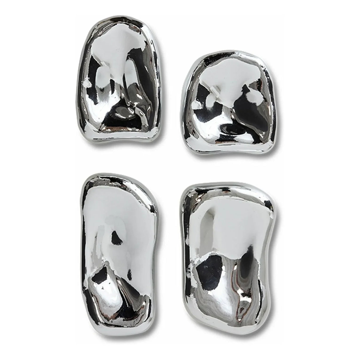 HKliving - Glass Wall Decor - 4-Piece Set | Chrome