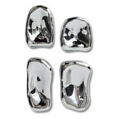 HKliving - Glass Wall Decor - 4-Piece Set | Chrome
