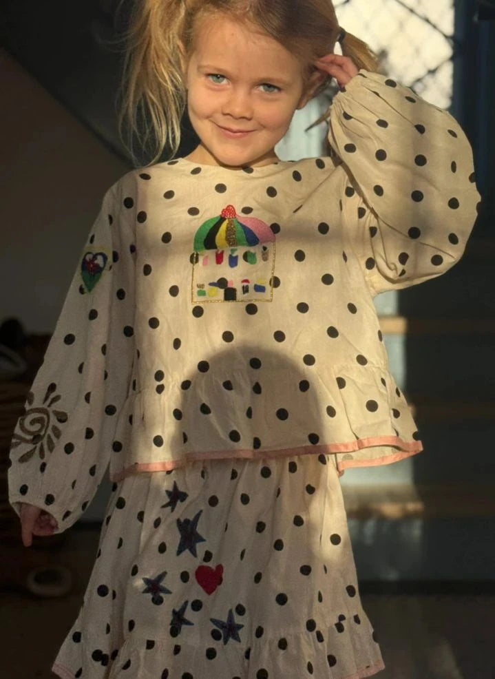 SISSEL EDELBO - Diana Pois Organic Cotton Skirt - Kids Collection | Cream