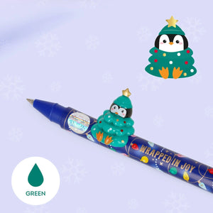 Legami - Set of Two Gel Pens with Animal Ornament - Jingle All the Way